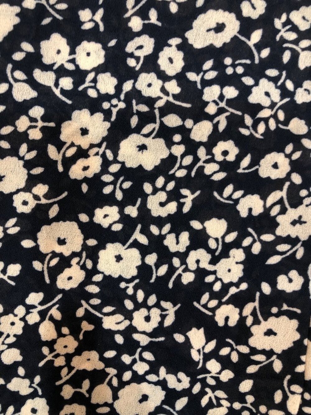 VTG All That Jazz Black & Tan Floral Chiffon A-Line Midi Dress 90s Cottagecore S - Picture 7 of 10